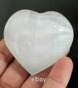 Wholesale 22 piece of 60 mm Selenite Crystal Heart Polished Palm Stone