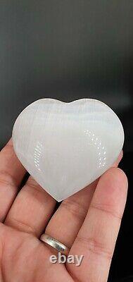 Wholesale 22 piece of 60 mm Selenite Crystal Heart Polished Palm Stone