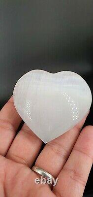 Wholesale 22 piece of 60 mm Selenite Crystal Heart Polished Palm Stone