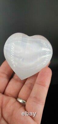 Wholesale 22 piece of 60 mm Selenite Crystal Heart Polished Palm Stone