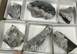 Wholesale 6 Pieces Brandberg amethyst Goboboseb Mountain Quartz Mineral Flat