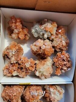 Wholesale 9.5 Lbs Red Aragonite Crystal Clusters Bulk Lot. 50 pieces