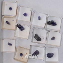 Wholesale Flat SapphireBlue TANZANITE Crystals 12 pieces @ $17 Tanzania for sale
