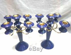 Wow Beautiful Lapis Lazuli Candlesticks 2 Pieces