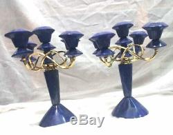 Wow Beautiful Lapis Lazuli Candlesticks 2 Pieces