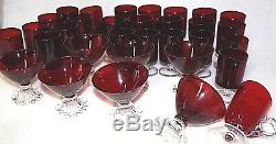 X 31 pieces Ruby red glass ruby glass red crystal glasses red glass red crystal
