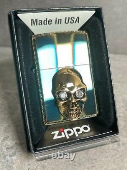 Zippo 3D Hammered Crystal Skull Lighter Stunning Piece