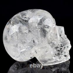 1000g Crânes De Cristal Sculptés À La Main En Quartz Blanc Naturel Rock