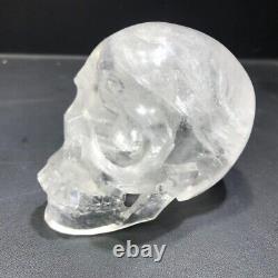 1000g Crânes De Cristal Sculptés À La Main En Quartz Blanc Naturel Rock