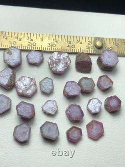 100 CRT (20 Gram) 21 Pièce / Beau Cristal de Rubis Naturel Terminé