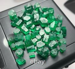 100 ct swat facette grade forme hexagonale Émeraude 49 pièces