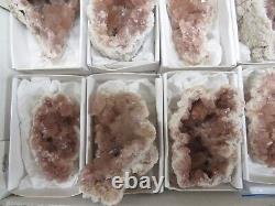 10 Pièces Rose Améthyste Cristal Geode Plat El Chioque Mine Patagonie Argentine