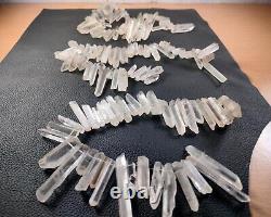 150 Pièces Pointe de Quartz Clair Naturel Percée pour Guérison Reiki Spécimen
