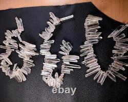 150 Pièces Pointe de Quartz Clair Naturel Percée pour Guérison Reiki Spécimen