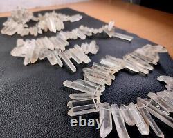 150 Pièces Pointe de Quartz Clair Naturel Percée pour Guérison Reiki Spécimen
