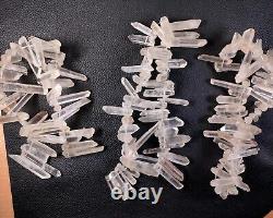 150 Pièces Pointe de Quartz Clair Naturel Percée pour Guérison Reiki Spécimen