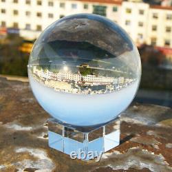 150mm Cristal De Divination Clair Boule De Verre Sphere Free Stand En Bois Maison Decorati