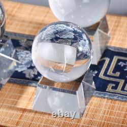 150mm Cristal De Divination Clair Boule De Verre Sphere Free Stand En Bois Maison Decorati