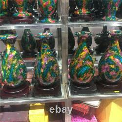 15.8 Lb Vente En Gros Une Pièce Taiwan Chine Sept Couleurs Jade Vase Spécimen-aléatoire
