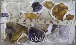 15 Pièces Amethyst/quartz/calcite Specimen Flat Valencia Mine Guanajuato Mexique