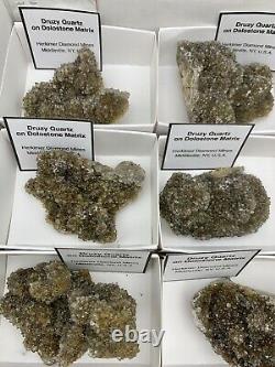 18 Pièces En Gros Plat De Haute Qualité Pétillant Ny Herkimer Diamond Druzy