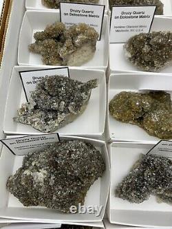 18 Pièces En Gros Plat De Haute Qualité Pétillant Ny Herkimer Diamond Druzy