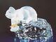 1988 $ 275 Faberge Cristal Ours Blanc Sur Iceberg En Bois Sculpté 1 Pièce De Cristal Signé