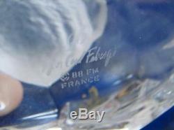 1988 $ 275 Faberge Cristal Ours Blanc Sur Iceberg En Bois Sculpté 1 Pièce De Cristal Signé