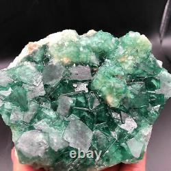 1.9 Lb Naturel Fluorite Quartz Cluster Cristal Specimen Pièce Stupéfiante