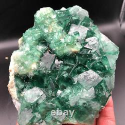 1.9 Lb Naturel Fluorite Quartz Cluster Cristal Specimen Pièce Stupéfiante