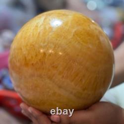 1 pièce belle sphère de calcite orange intacte en cristal du Pakistan