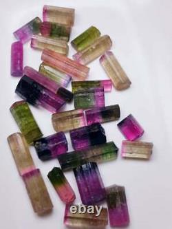 200 Carat 28 Pieces Top Quality Bi Color Tourmaline Crystal Lot From Paprok