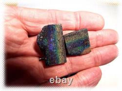 20 Pièces Andamooka Australien Rainbow Matrix Opal Slices Lot