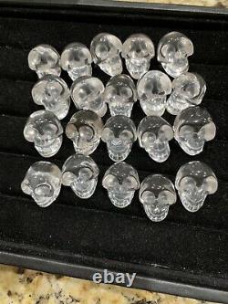 20 Pièces! Vente En Gros Crâne Naturel Cristal Cristal Clair Sculpté Reiki Cicatrisation