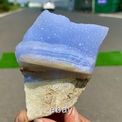 211G Morceaux de cristaux d'Agate bleue rayée naturelle - Spécimens minéraux