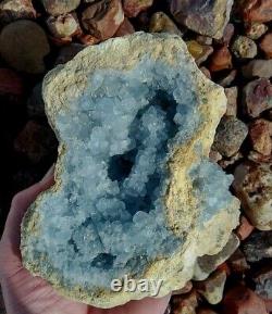 2120g Naturel Beau Cristal Célestite Bleu Geode Specimen, Pièce D'affichage