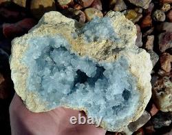 2120g Naturel Beau Cristal Célestite Bleu Geode Specimen, Pièce D'affichage