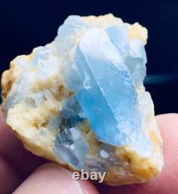 256grammes 20 pièces lot de spécimens rares et brillants de célestine bleue + calcite