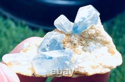 256grammes 20 pièces lot de spécimens rares et brillants de célestine bleue + calcite