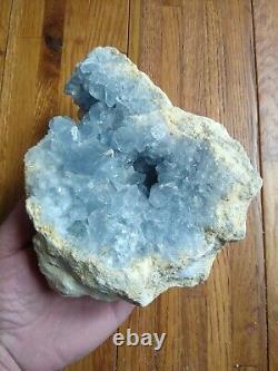 2583g Naturel Beau Cristal Célestite Bleu Geode Specimen, Pièce D'affichage