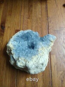 2583g Naturel Beau Cristal Célestite Bleu Geode Specimen, Pièce D'affichage