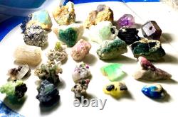25 pièces de spécimens de cristaux naturels mélangés d'Afghanistan