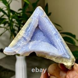 277G Morceau de Cristal d'Agate Bleue Rayée Naturelle - Échantillons Minéraux