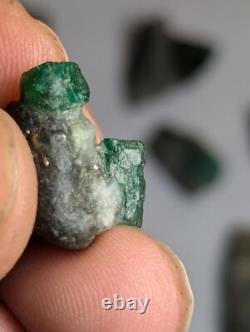 28 Pièces, 209 Grammes, Échantillons d'Émeraude de la Vallée de Swat, Pakistan