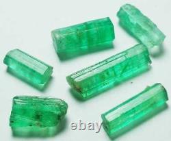 29.80 Carat 6 Pièces Top Quality Natural Emerald Crystal Lot From Panjshir