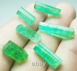 29.80 Carat 6 Pièces Top Quality Natural Emerald Crystal Lot From Panjshir