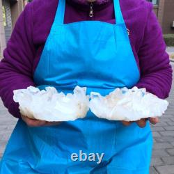 2Pièces 2200G Grosse Améthyste de Quartz Clair Blanc Brut Spécimen de Guérison 433