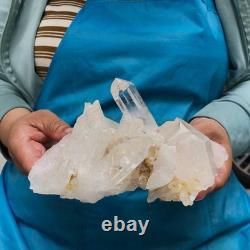 2Pièces 2290G Grosse Améthyste de Quartz Clair Blanc Spécimen Brut de Guérison 1526