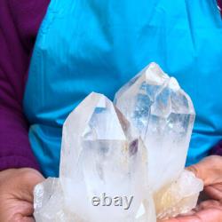 2Pièces 2620G Grosse Cristal de Quartz Blanc Clair Brut Échantillon de Guérison 434