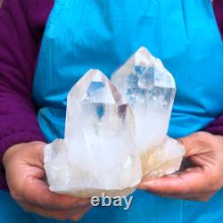 2Pièces 2620G Grosse Cristal de Quartz Blanc Clair Brut Échantillon de Guérison 434